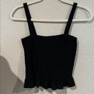 H&M Black Ruffle Hem Tank Top